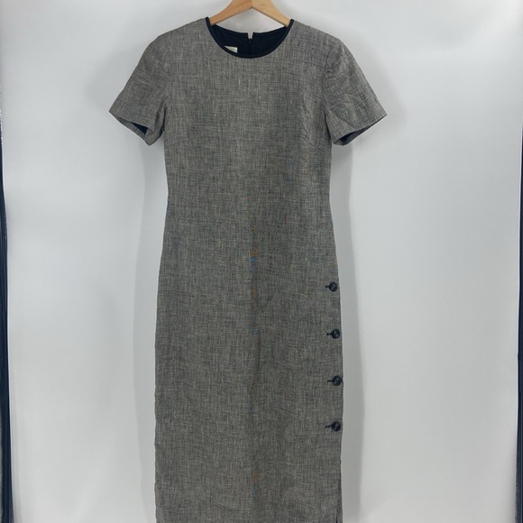 Talbots grey linen sheath maxi dress career work business - Picture 15 of 15